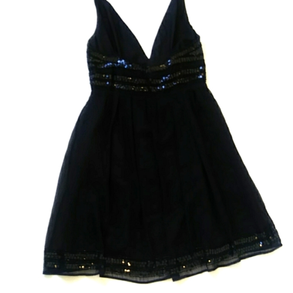 Black Beaded & Sequin Embellished Cocktail Dress